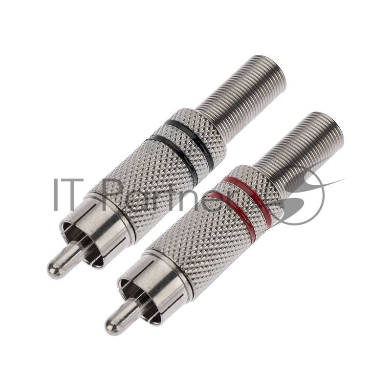 Разъем штекер PROconnect RCA металл пайка ZN черный/красный