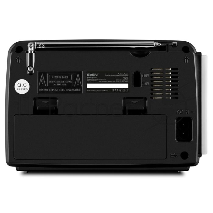 Радиоприёмник SVEN SRP-535 чёрный (3 Вт, FM/AM/SW, USB, SD/microSD, 900 мАч, 2 х D/UM, фонарь)