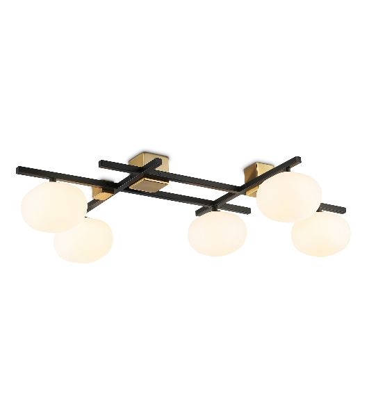 Светильник Ambrella light LH51015/5 BK/BS/FR черный/латунь/белый матовый G9*5 max 28W 800*560*170