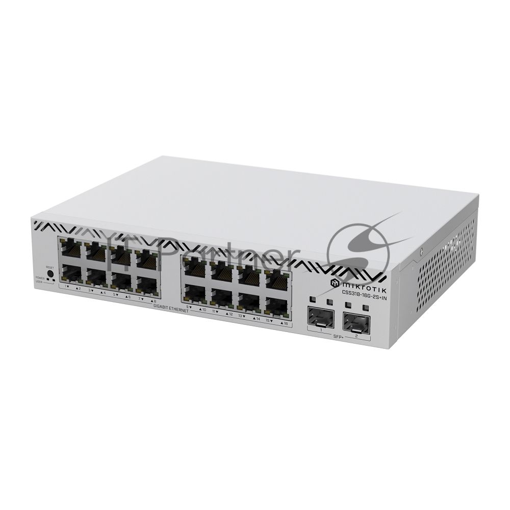 Коммутатор MikroTik CSS318-16G-2S+IN, 16×1 Гбит/с + 2×10 Гбит/с SFP+, управляемый