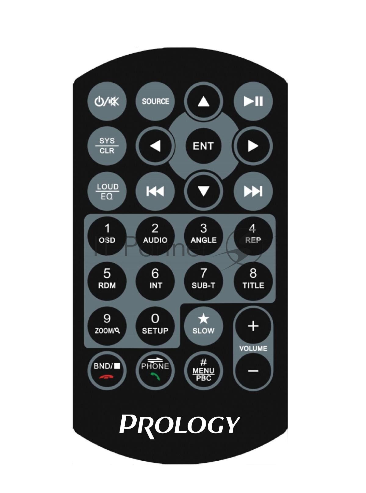 Автомагнитола Prology MPV-310, 2 DIN, 7", Bluetooth, USB Type-A, AUX, пульт ДУ