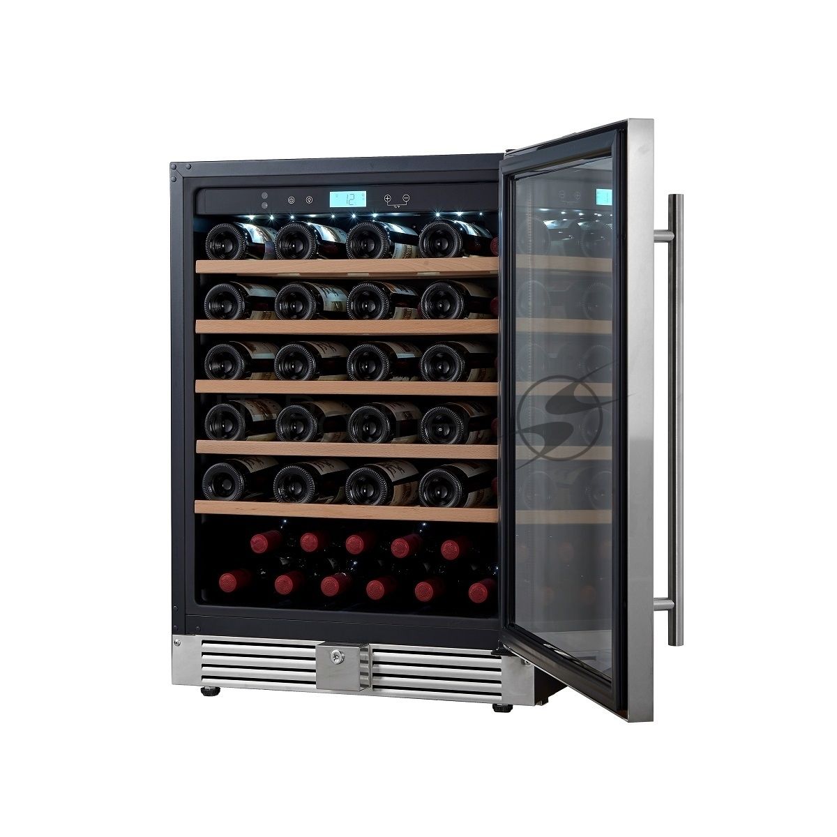 Винный шкаф встраиваемый Cellar Private CP051-1T серебристый, 136 л, 1 отсек, 51 бут.