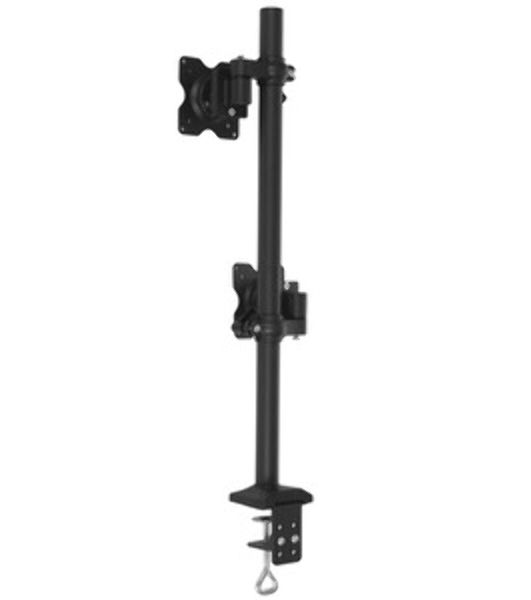 Настольное наклонно-поворотное крепление Kromax OFFICE-5, для 2-х LCD мониторов 13"-32", 5 ст. свободы, 3D вращение, VESA 75/100, max 2х6 кг GREY