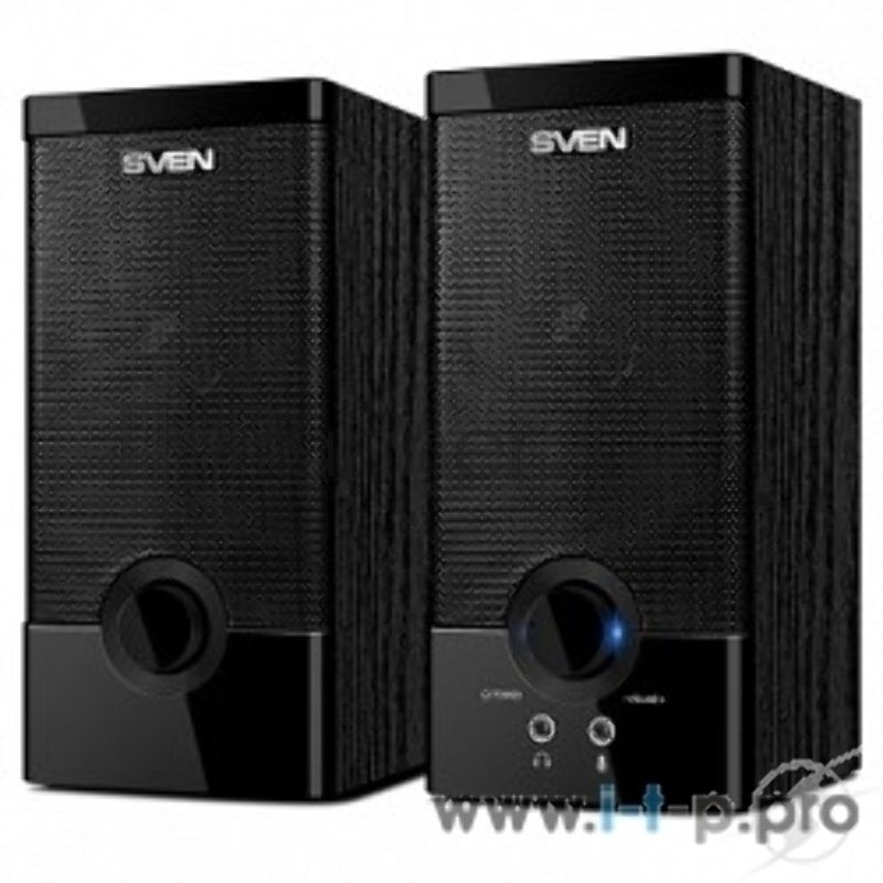 Колонки SVEN SPS-603 черный USB-порт ПК, ноутбука или адаптер 5V DC