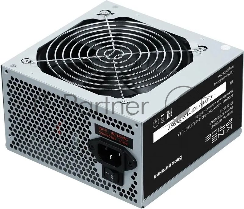 Блок питания KingPrice ATX 600W KPPSU600 (20+4pin) 120мм fan 4xSATA