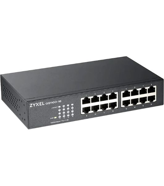 Коммутатор Zyxel GS1100-16-EU0103F 16G неуправляемый