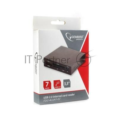 Устройство считывания 3.5"" Gembird FDI2-ALLIN1-02-B , черный, USB2.0+6 разъемов для карт памяти (SD/SDHC, T-Flash, XD, MS, M2, CF), коробка Устройство считывания 3.5"" Gembird FDI2-ALLIN1-02-B , черный, USB2.0+6 разъемов для карт памяти (SD/SDHC, T-Flash, XD, MS, M2, CF), коробка