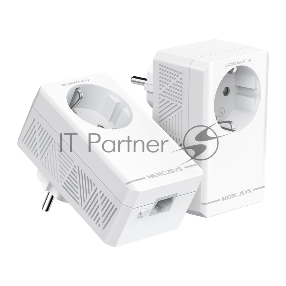 Комплект гигабитных адаптеров Powerline с розеткой Mercusys MP500P KIT