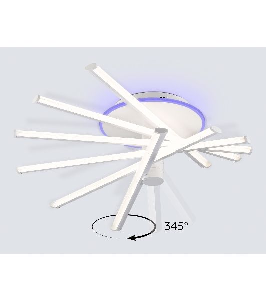 Потолочный светодиодный светильник Ambrella light FL6231 WH белый 88W 3000K-6400K+RGB 605*605*200 (ПДУ ИК)