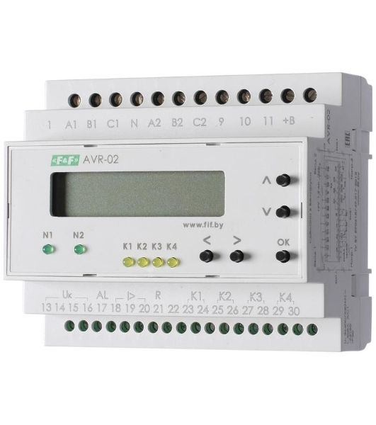 Устройство управления резервным питанием AVR-02 (3х400В+N; 5 перекл. х8А; IP20) F&F EA04.006.004