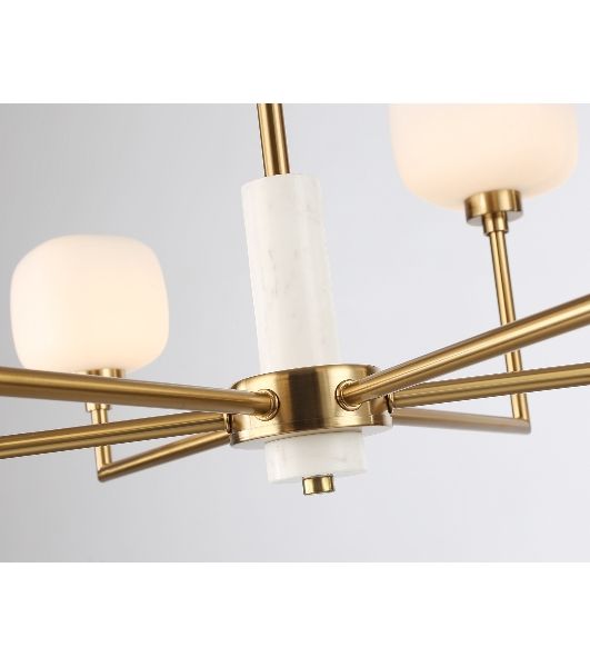Люстра Ambrella light LH53015/6 BS/FR латунь/белый матовый G9*6 max 40W D690*680