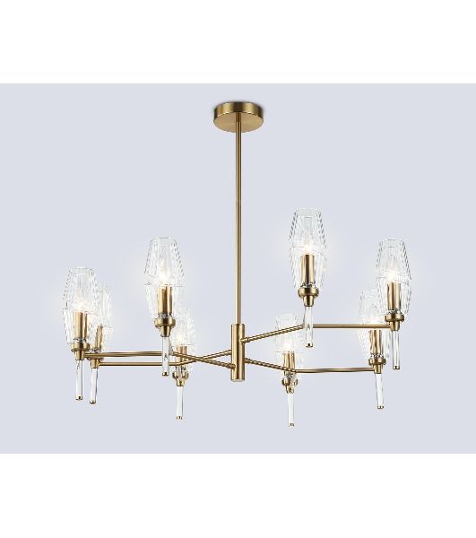 Люстра Ambrella light LH55202/8 BS/CL латунь/прозрачный E14*8 max 40W D800*520