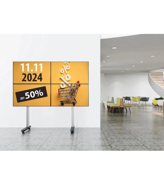 Стойка для телевизора Cactus CS-FS-TV4-PRO черный, 45-55" макс. 50 кг, напольный мобильный