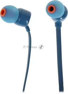 Проводные наушники JBL Tune 110 синий, внутриканальные, Jack 3.5 мм