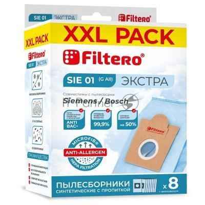 Комплект пылесборников Filtero SIE 01 XXL PACK Экстра, пятислойные, 8 шт., для пылесосов Bosch, SIEMENS, CONTI, KARCHER, SHIVAKI, Ufesa