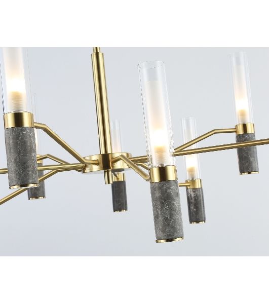 Люстра Ambrella light LH53355/9 GD/CL/WH золото/прозрачный/белый G9*9 max 40W D850*890
