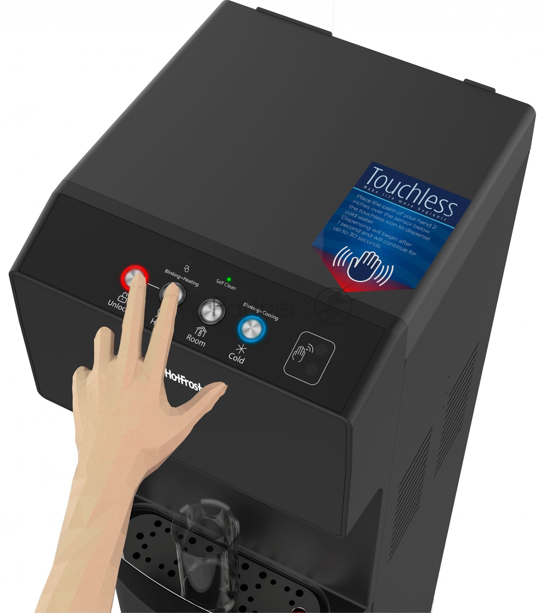 Кулер для воды Hotfrost V450 AMI, нижняя загрузка, нагрев 90 °С, охлаждение 10 °С, черный