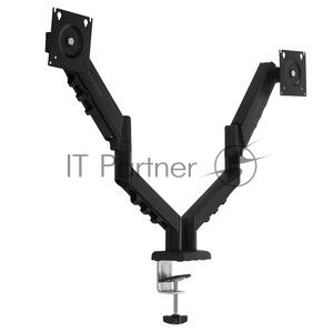 Кронштейн Kromax OFFICE-14 черный, 4 шт/уп. Кр. стал. настол. для 2-х мон. 15"-32", max 2x10 кг, 6 ст. св., нак. +90° -45°, пов. 180°, max VESA 100x100