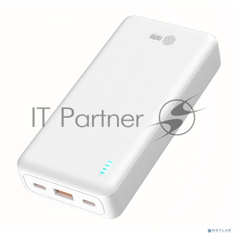 Портативный аккумулятор Cactus CS-PBFSEA-20000 20000mAh 4.5A USB-A/2xUSB-C белый