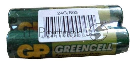 Солевые батарейки  GP GreenCell 24G AAA - 2 шт. в пленке