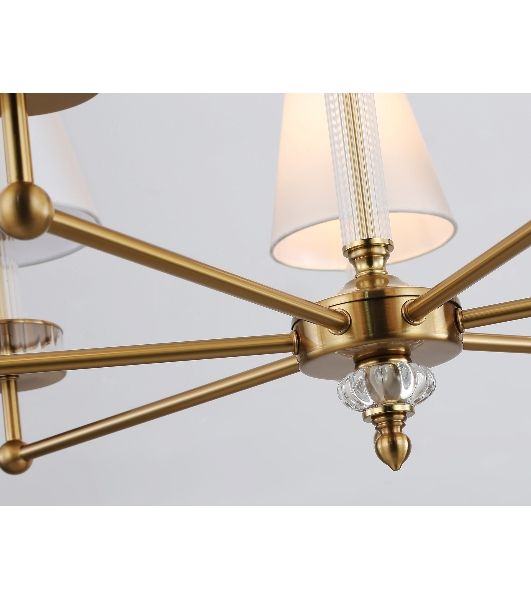 Люстра Ambrella light LH71023/7 BS/WH латунь/белый E14*7 max 40W D820*1130