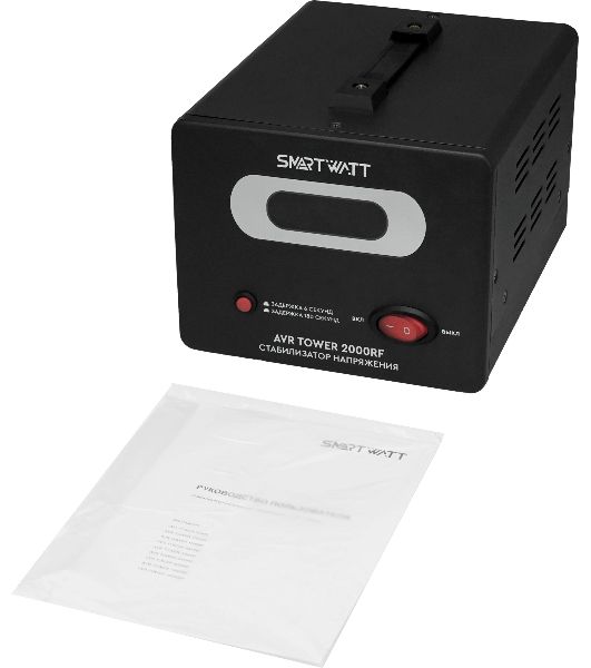 Напольный стабилизатор напряжения SMARTWATT AVR TOWER 2000RF (140W - 260W, 2000VA, 2 кВт, 50-60 Гц, розеток - 2, LED-дис