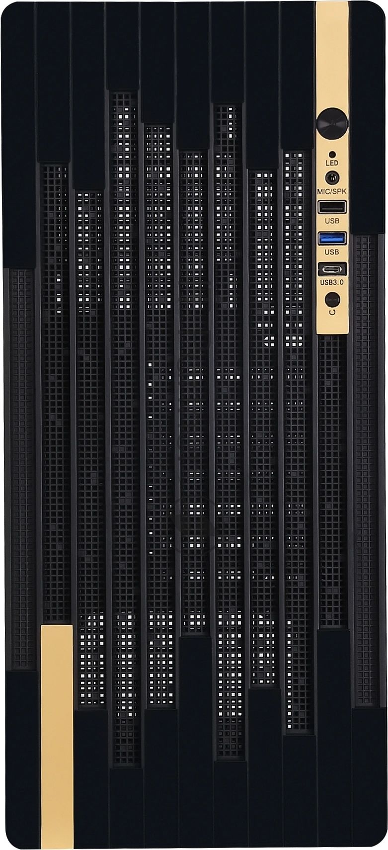 Компьютерный корпус Accord ACC-188R2 черный без БП ATX 4x120мм 1xUSB 2.0 1xUSB 3.0 1xUSB3.1 audio