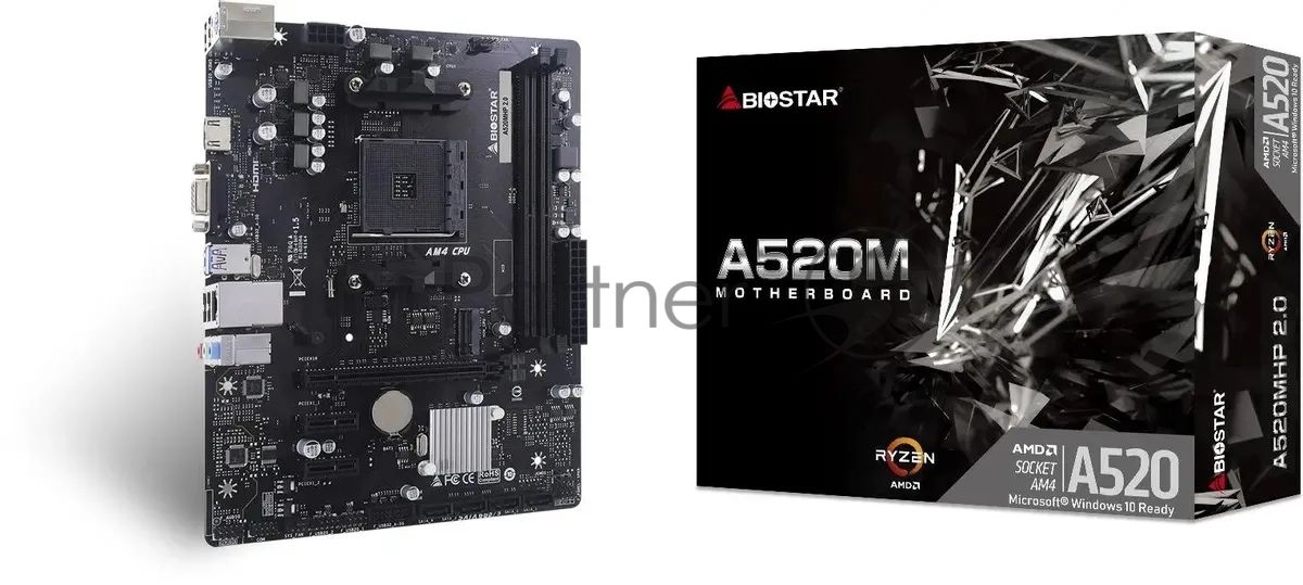 Материнская плата Biostar A520MHP 2.0, AM4, AMD A520, 2xDDR4, 4xSATA, 1xM.2, 1xPCIe 3.0 x16, 2xPCIe 3.0 x1, 1xVGA, 1xHDMI, 1x1Gb LAN, 2xUSB-A 5Gbps, 4xUSB-A 2.0, 3x3.5 мм, 7.1, mATX