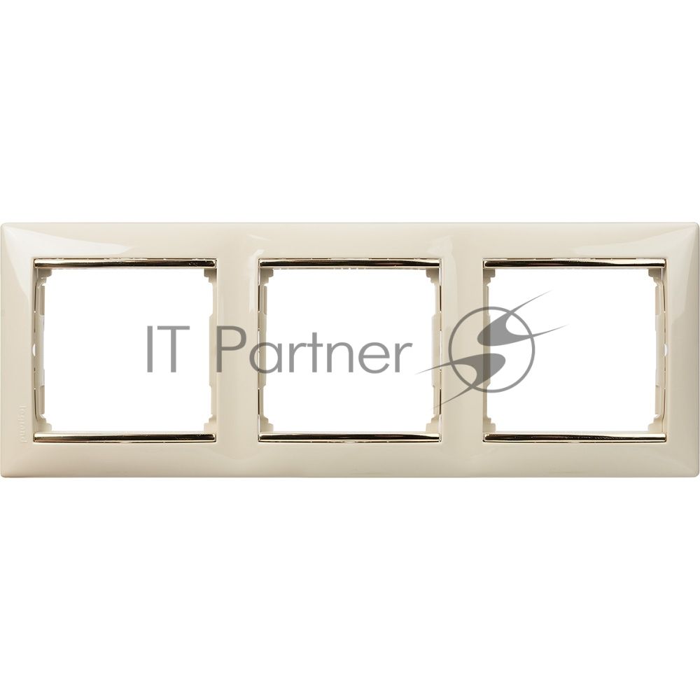 Электроустановочные изделия Legrand Legrand 774153 Рамка 3п Сл.кость/Зол Valena
