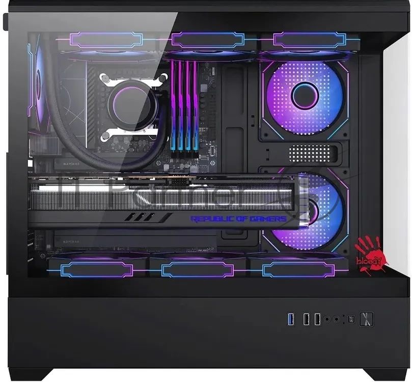 Корпус Bloody CC-128-BK, Midi-Tower, чёрный