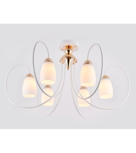 Светильник Ambrella light TR3120/6 WH/GD белый/золото E27 max 40W D850*480