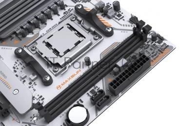 Материнская плата Maxsun MS-eSport B850M WIFI ICE, AM5, AMD B850, 2xDDR5, 2xSATA, 2xM.2, 1xPCIe 5.0 x16, 1xPCIe 3.0 x1, 1xHDMI 1.4, 1xDP, 1xRJ45, Wi-Fi 6, Bluetooth 5.2, 4xUSB-A 5Gbps, 2xUSB-A 2.0, 3x3.5 мм, 7.1, mATX