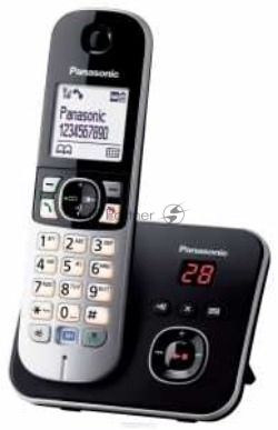 Телефон беспроводной (DECT) Panasonic KX-TG6821RUB черный, автоответчик,определитель номера,телефонный справочник 120 зап.