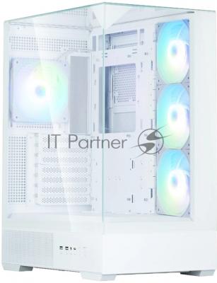 Компьютерный корпус ZALMAN P40 Prism Plus, ATX, белый, WINDOW, 3xCombo (3.5'' or 2.5"), 1xUSB TYPE-C, 2xUSB 3.0, SIDE 3x120мм ARGb, REAR 1x120мм ARGb
