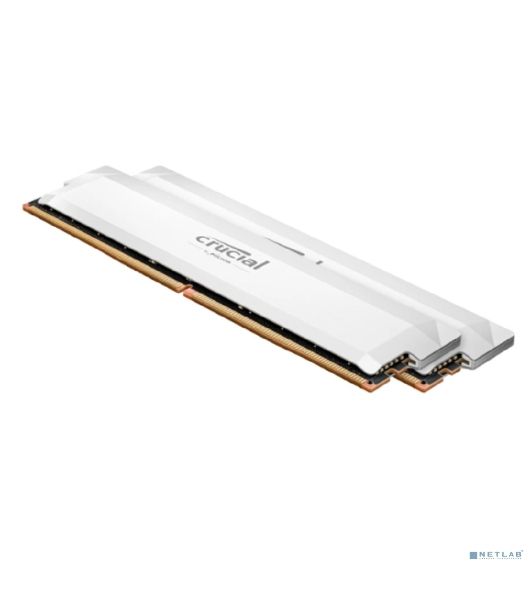 Оперативная память Crucial Pro Gaming by Micron, DDR5, 64GB (2x32GB), 6400 MHz, CL40, с радиатором, белый
