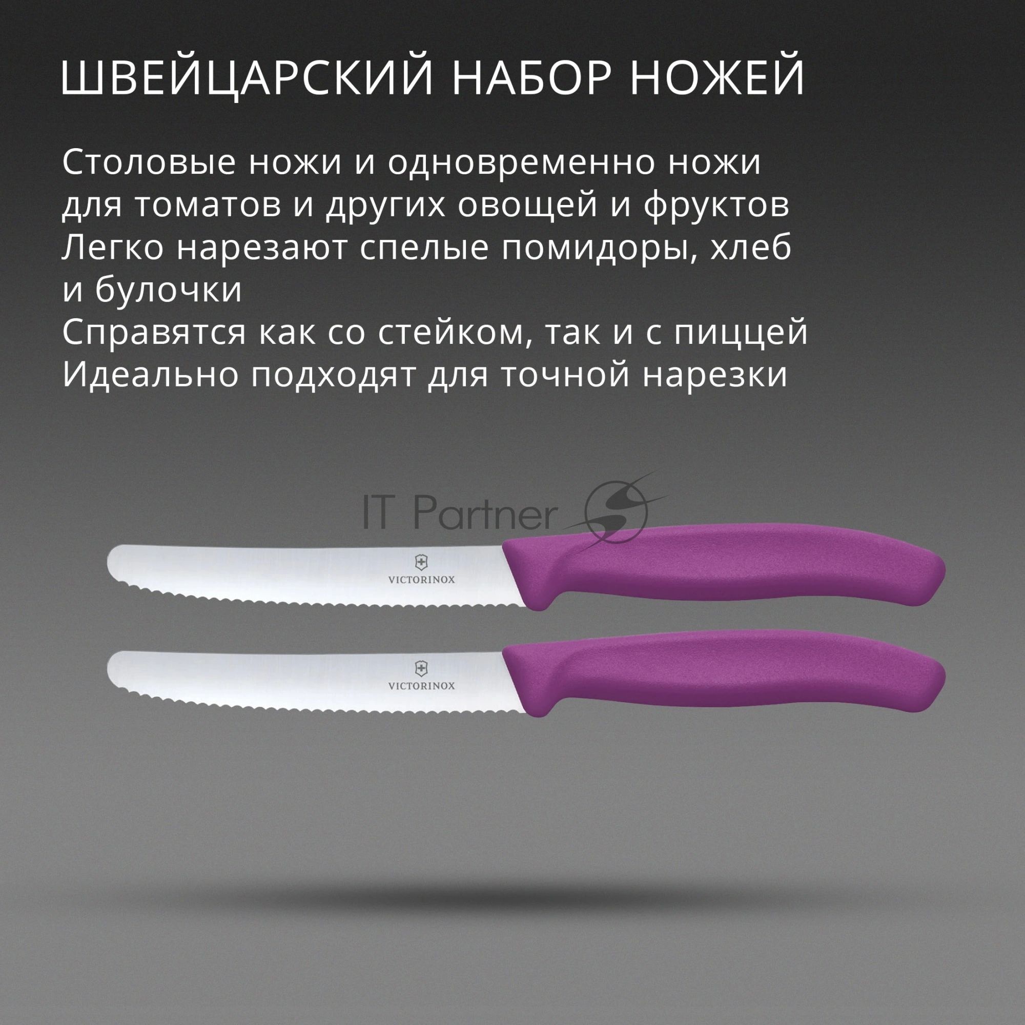 Набор ножей Victorinox Swiss Classic 6.7835.2C1 компл.: 2предм. фиолетовый европодвес