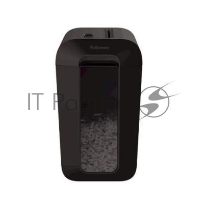 Шредер Fellowes PowerShred LX65 черный (секр.P-4)/перекрестный/10лист./22лтр./скрепки/скобы/пл.карты