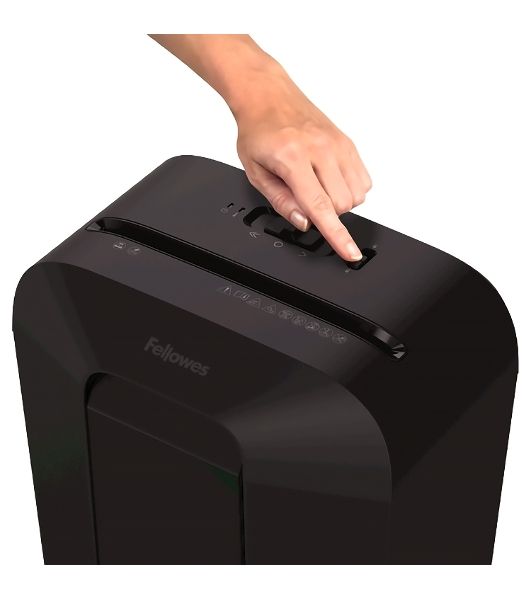 Шредер Fellowes PowerShred LX41 черный (секр.P-4)/перекрестный/8лист./17лтр./скрепки/скобы/пл.карты