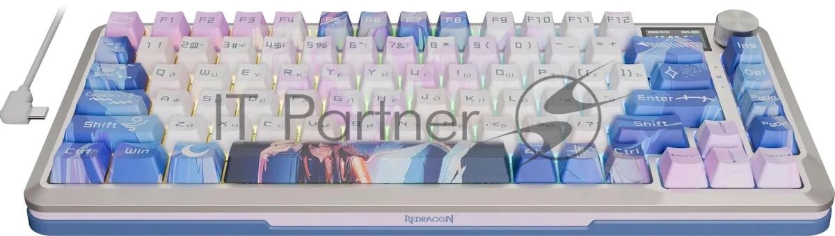 Клавиатура Redragon Flekact Pro гибридная, USB Type-A, Bluetooth, радиоканал, фиолетовый