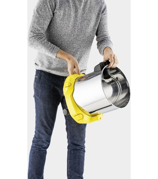 Строительный пылесос Karcher WD 3 S V-17/4/20 желтый, 1000 Вт, уборка сухая/сбор воды, пылесборник мешок/контейнер, 17 л