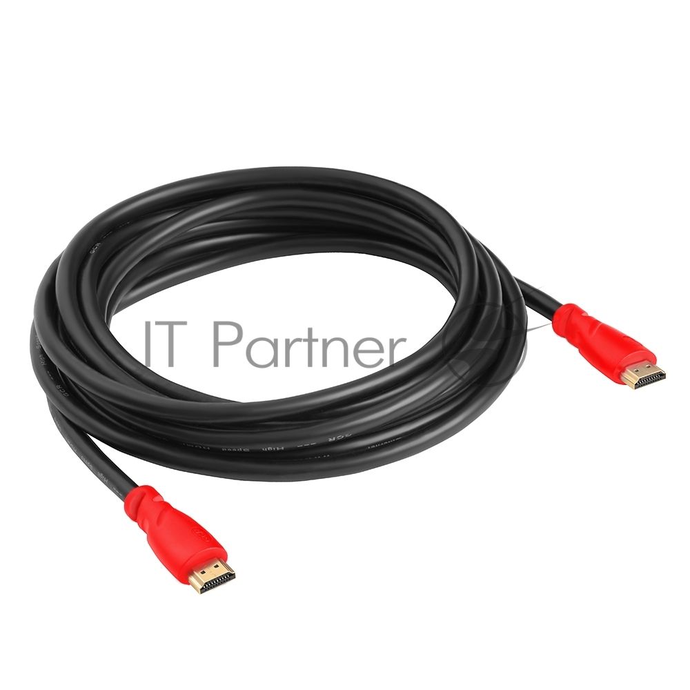 Greenconnect Кабель 10.0m HDMI версия 2.0, HDR 4:2:0, Ultra HD, 4K 60 fps 60Hz/5K*30Hz, 3D, AUDIO, 18.0 Гбит/с, 28/28 AWG, OD7.3mm, тройной экран, черный, красные коннекторы, GCR-HM351-10.0m Greenconnect Кабель 10.0m HDMI версия 2.0, HDR 4:2:0, Ultra HD,