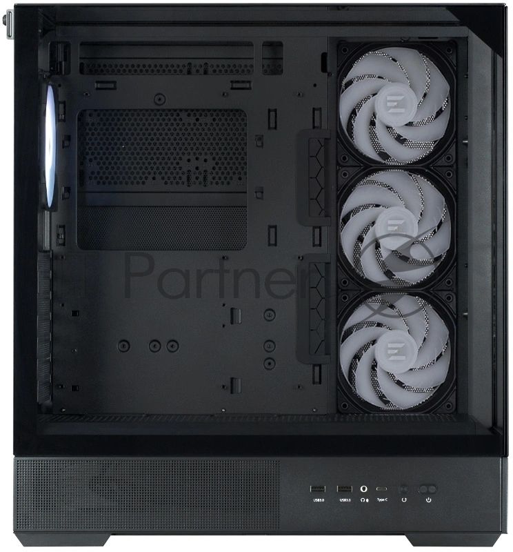 Компьютерный корпус ZALMAN P40 Prism Plus, ATX, черный, WINDOW, 3xCombo (3.5'' or 2.5"), 1xUSB TYPE-C, 2xUSB 3.0, SIDE 3x120мм ARGb, REAR 1x120мм ARGb