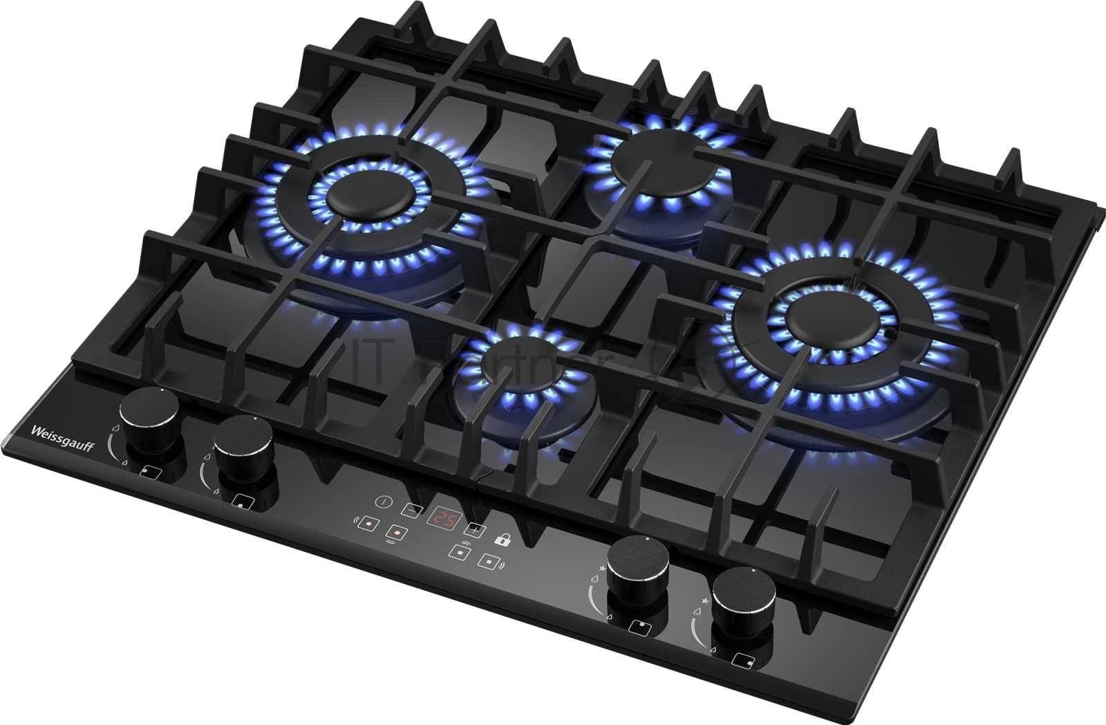 Газовая варочная панель Weissgauff HGG 642 BGH Double Wok Timer