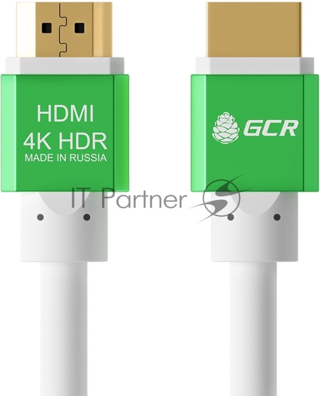 Кабель Greenconnect 2.0m HDMI версия 2.0, HDR 4:2:2, Ultra HD, 4K 60 fps 60Hz/5K*30Hz, 3D, AUDIO, 18.0 Гбит/с, 28/28 AWG, OD7.3мм, тройной экран, белый, AL корпус зеленый, GCR-51294 Greenconnect Кабель 2.0m HDMI версия 2.0, HDR 4:2:2, Ultra HD, 4K 60 fps 