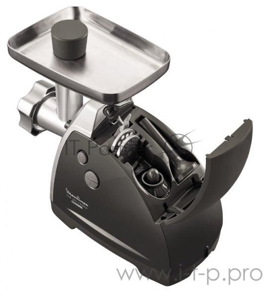 Мясорубка электрическая Moulinex ME688832 черный, 2200 Вт, 4.5 кг/мин, реверс, насадки - 6