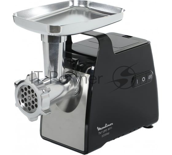 Мясорубка электрическая Moulinex ME558810 черный, 2200 Вт, 3.9 кг/мин, реверс, насадки - 8