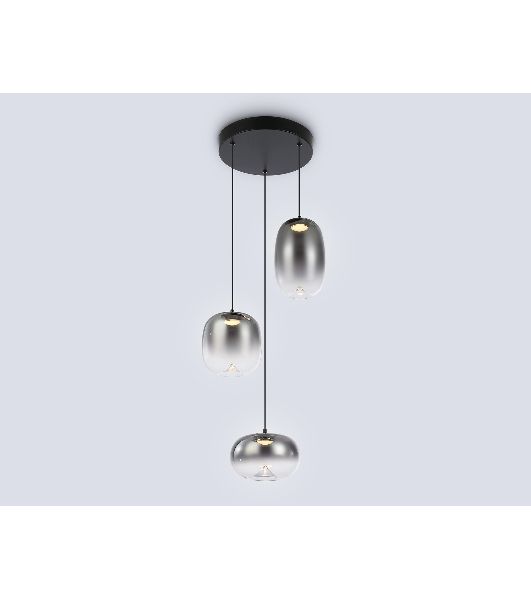 Подвесной светодиодный светильник Ambrella light LH11099/3 BK/SM черный/дымчатый 12W 3000K D350*1505