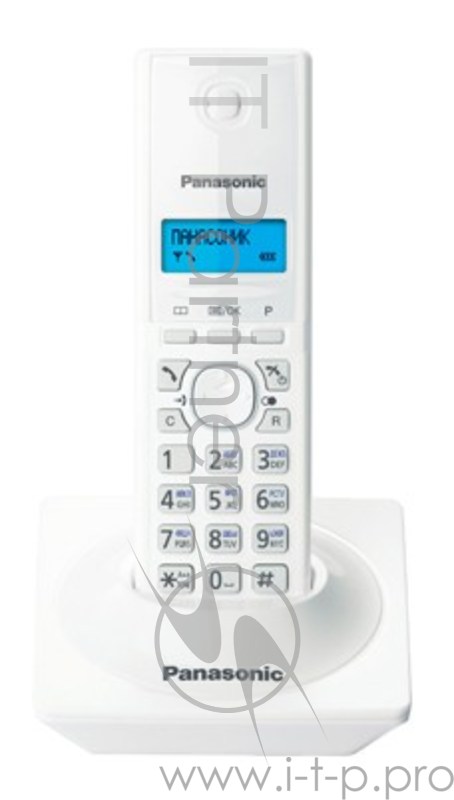 Телефон беспроводной (DECT) Panasonic KX-TG1711RUW (белый) АОН, Caller ID,12 мелодий звонка,подсветка дисплея,поиск трубки