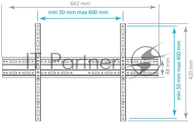 Кронштейн Arm media PLASMA-1 new черный, 32"-90", max 55 кг, VESA 600x400 мм