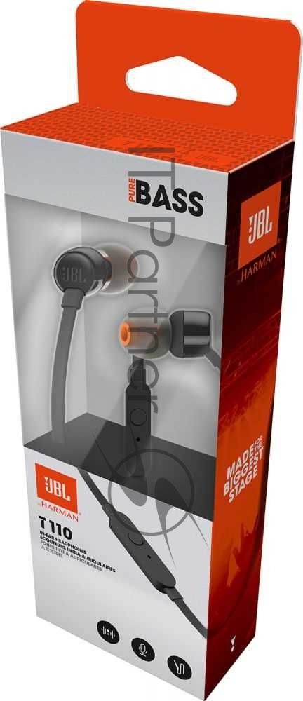 Проводные наушники JBL Tune 110 черный, внутриканальные, Jack 3.5 мм